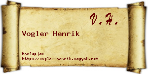 Vogler Henrik névjegykártya